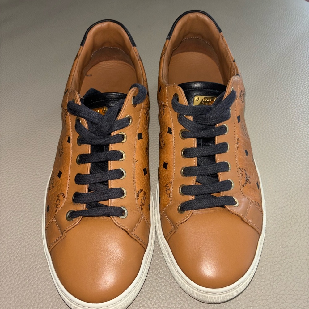 MCM Tan Leather Sneakers